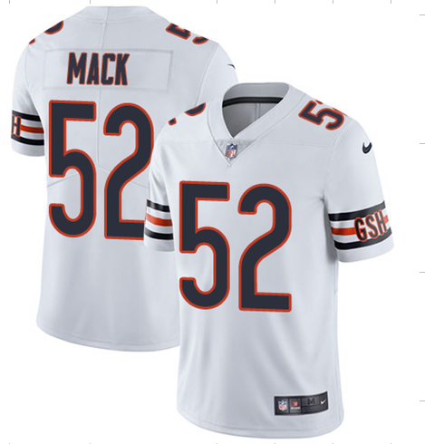 Men's Chicago Bears #52 Khalil Mack White Vapor Untouchable NFL Limited Stitched Jersey
